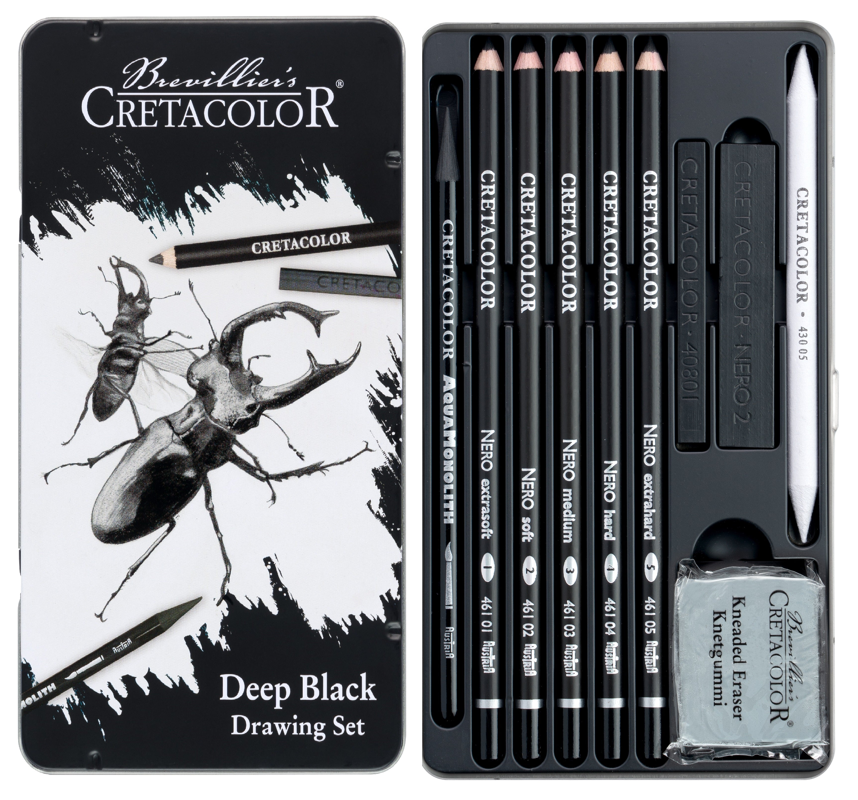 Cretacolor Deep Black Drawing Set of 10