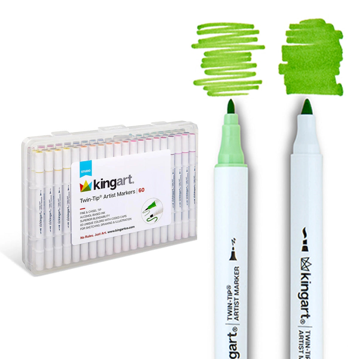Twin-Tip™ Chisel & Fine Alcohol Markers - 60 Colours