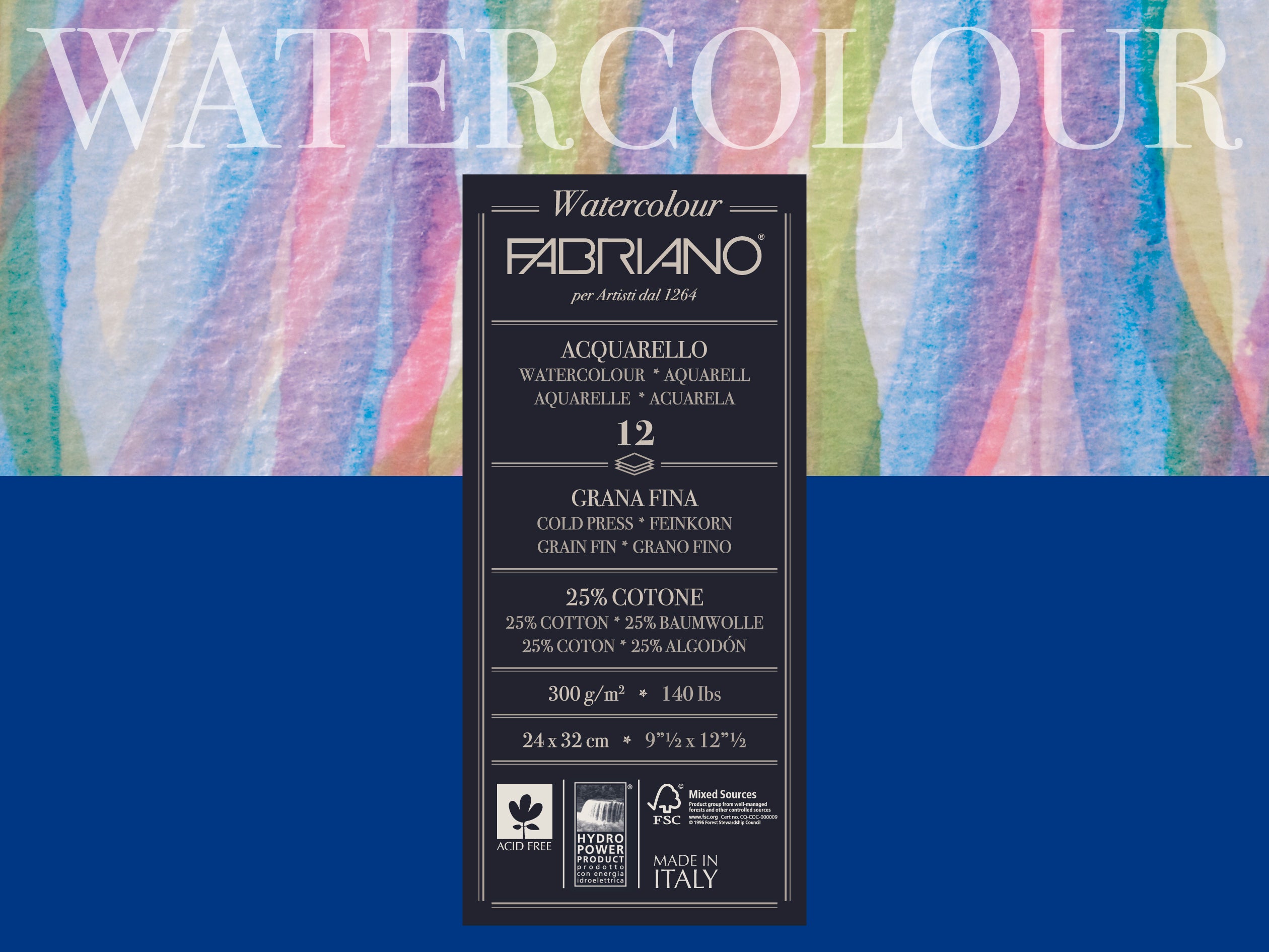 Fabriano Watercolour Paper 25% cotton Cold Pressed