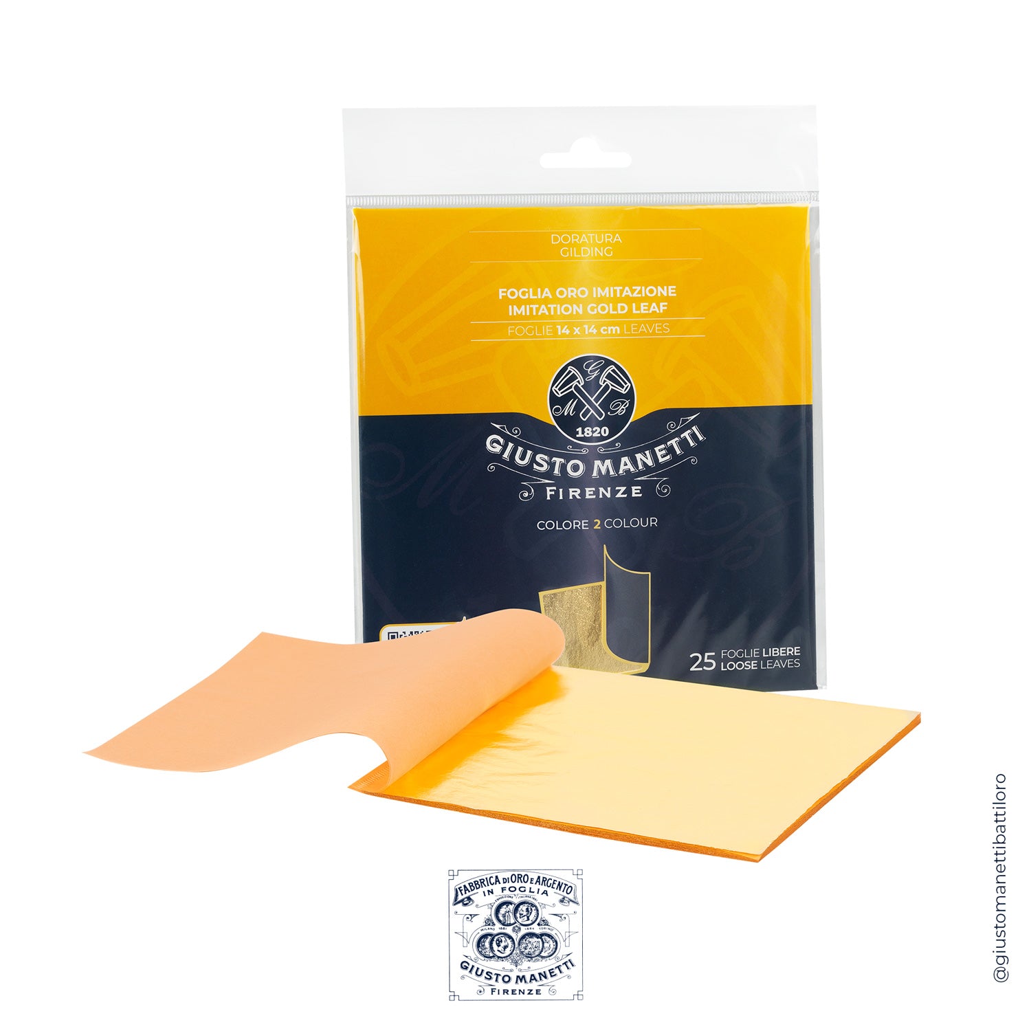 Blister Pack Imitation Gold Col.2 14X14cm 25 leaves