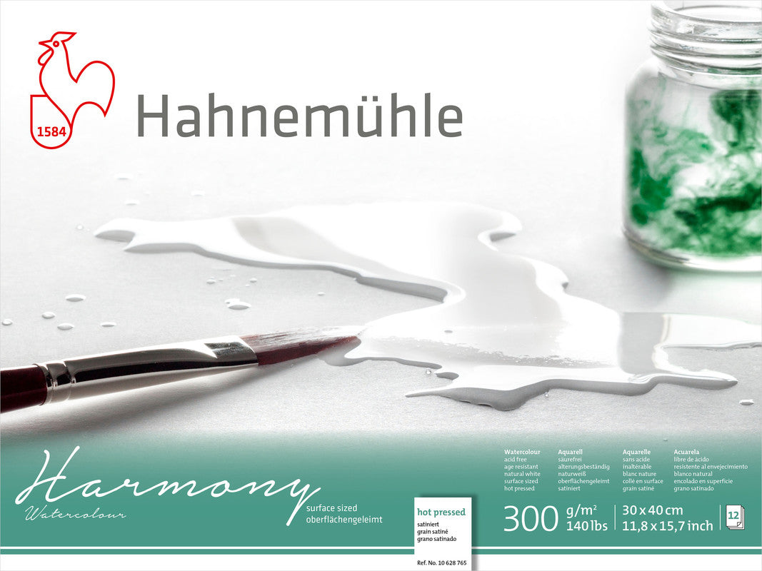Hahnemühle Harmony Watercolour Paper, 300 gsm, Hot Pressed, 30 × 40 cm