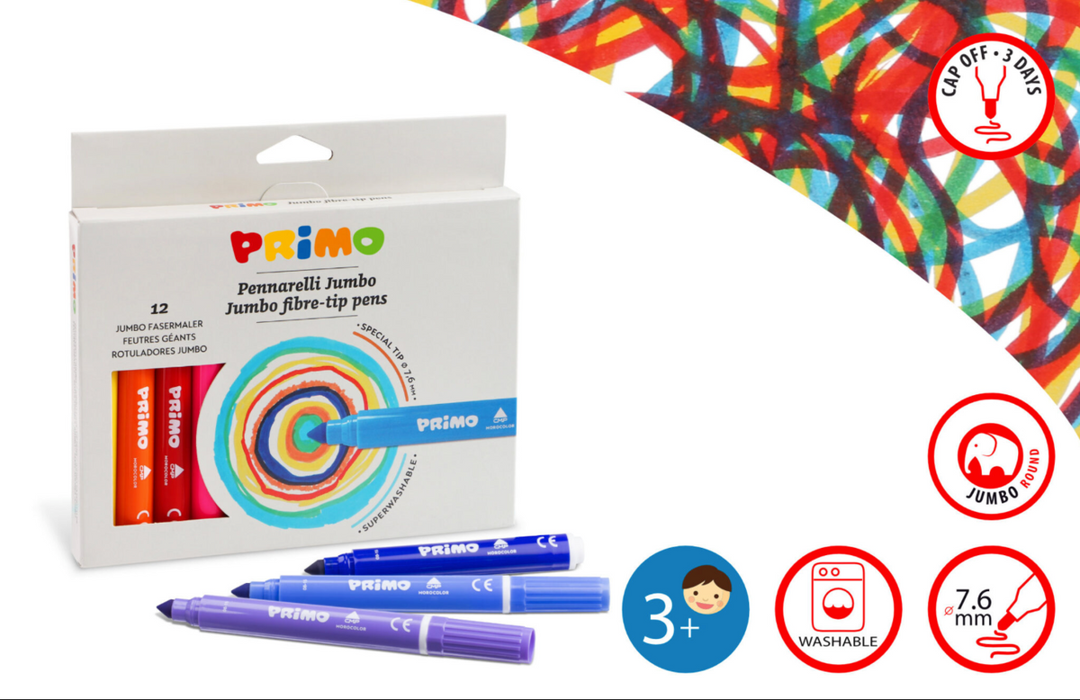 Primo Jumbo fibre-tip marker pens