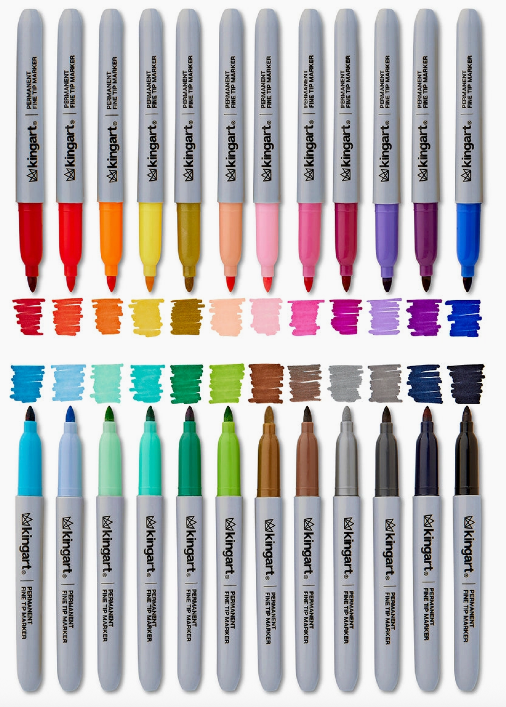 Permanent Fine Tip Markers 24 Colours